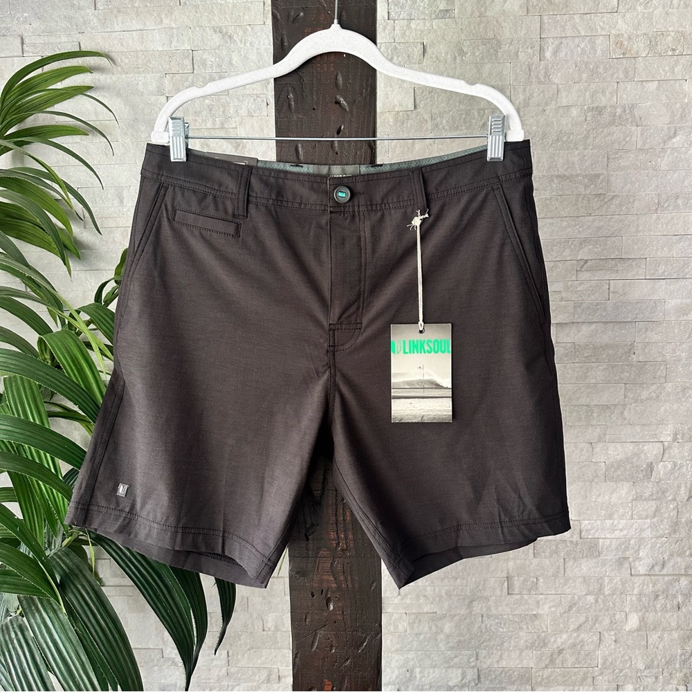 LINKSOUL Black “Boardwalker” Shorts 7” inseam Size 34 New with Tags
